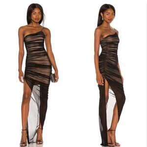 Nookie Mecca Mesh Maxi Dress Gown Black